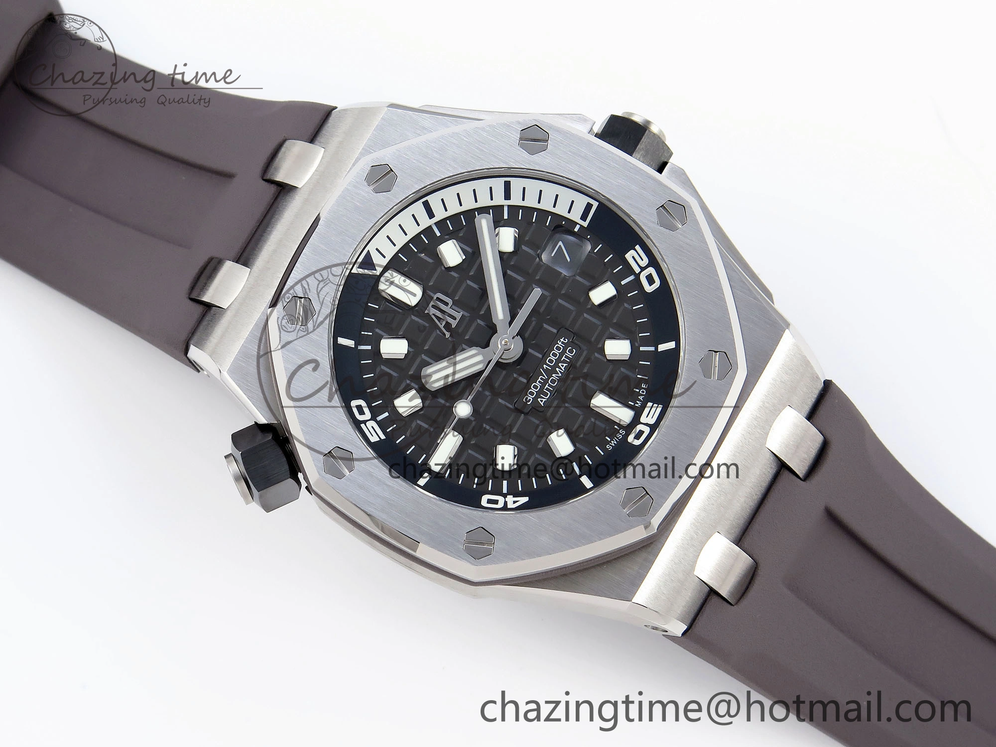 Royal Oak Offshore Diver 15720 APSF 1:1 Best Edition Gray Dial on Gray Rubber Strap SA Refined 4542