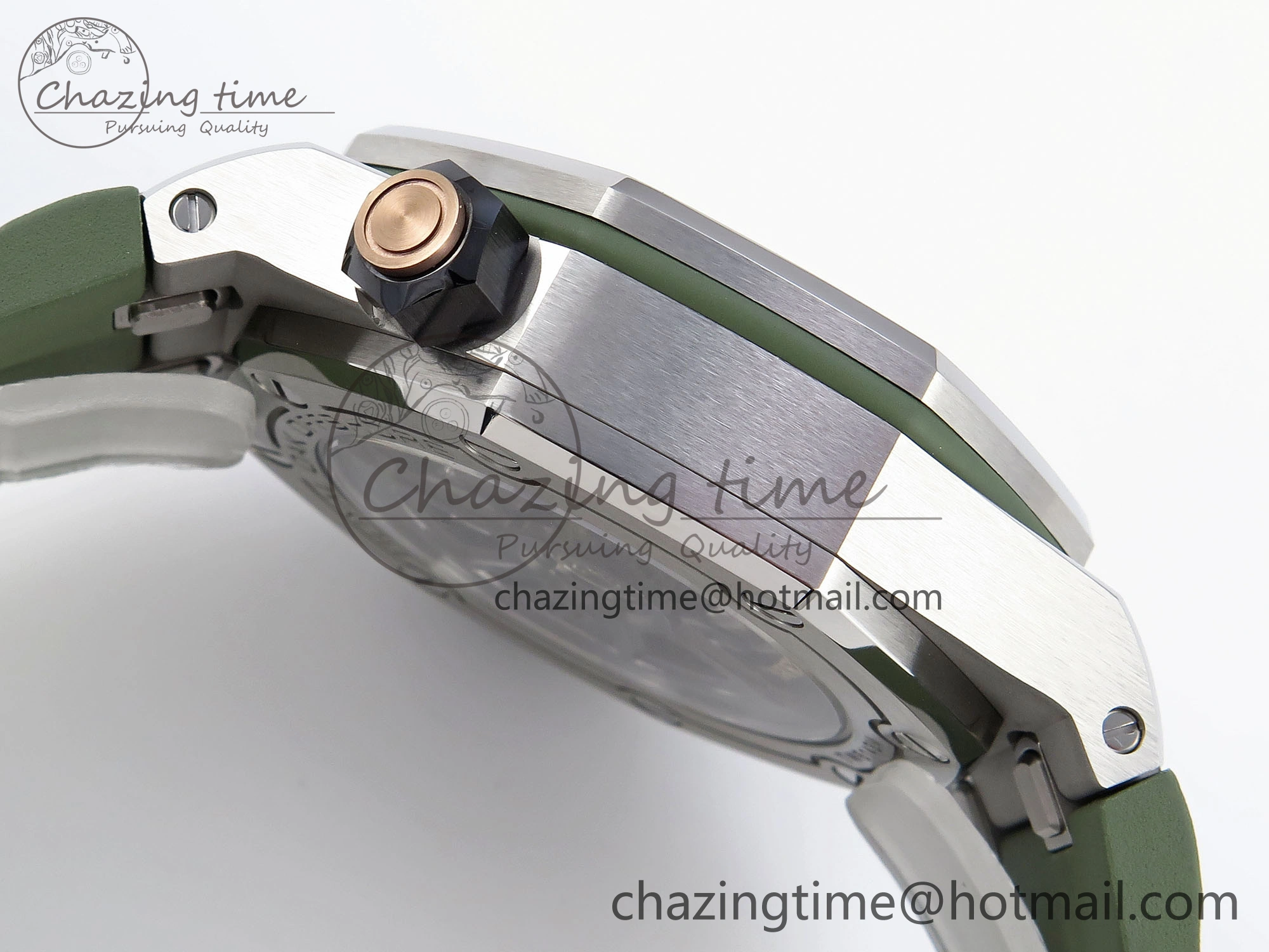 Royal Oak Offshore Diver 15720 APSF 1:1 Best Edition Green Dial on Green Rubber Strap SA Neat 4543