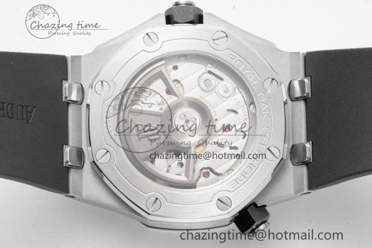 SoftTouch Royal Oak Offshore Diver 15720 Black Ceramic Bezel SS APF 1:1 Best Edition Black Dial on Black Rubber Strap A 4612