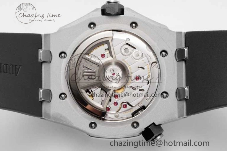 SoftTouch Royal Oak Offshore Diver 15720 Black Ceramic Bezel SS APF 1:1 Best Edition Black Dial on Black Rubber Strap A 4612