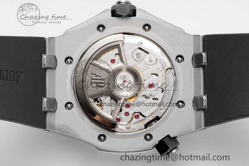 SoftTouch Royal Oak Offshore Diver 15720 Black Ceramic Bezel SS APF 1:1 Best Edition Black Dial on Black Rubber Strap A 4612