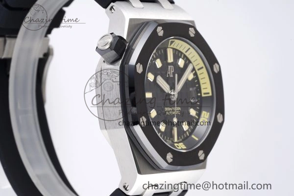 Sleek Royal Oak Offshore Diver 15720 Black Ceramic Bezel ZF 1:1 Best Edition Black Dial on Black Rubber Strap A 4681