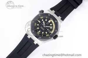 Sleek Royal Oak Offshore Diver 15720 Black Ceramic Bezel ZF 1:1 Best Edition Black Dial on Black Rubber Strap A 4681