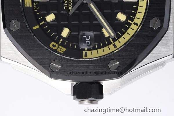 Sleek Royal Oak Offshore Diver 15720 Black Ceramic Bezel ZF 1:1 Best Edition Black Dial on Black Rubber Strap A 4681