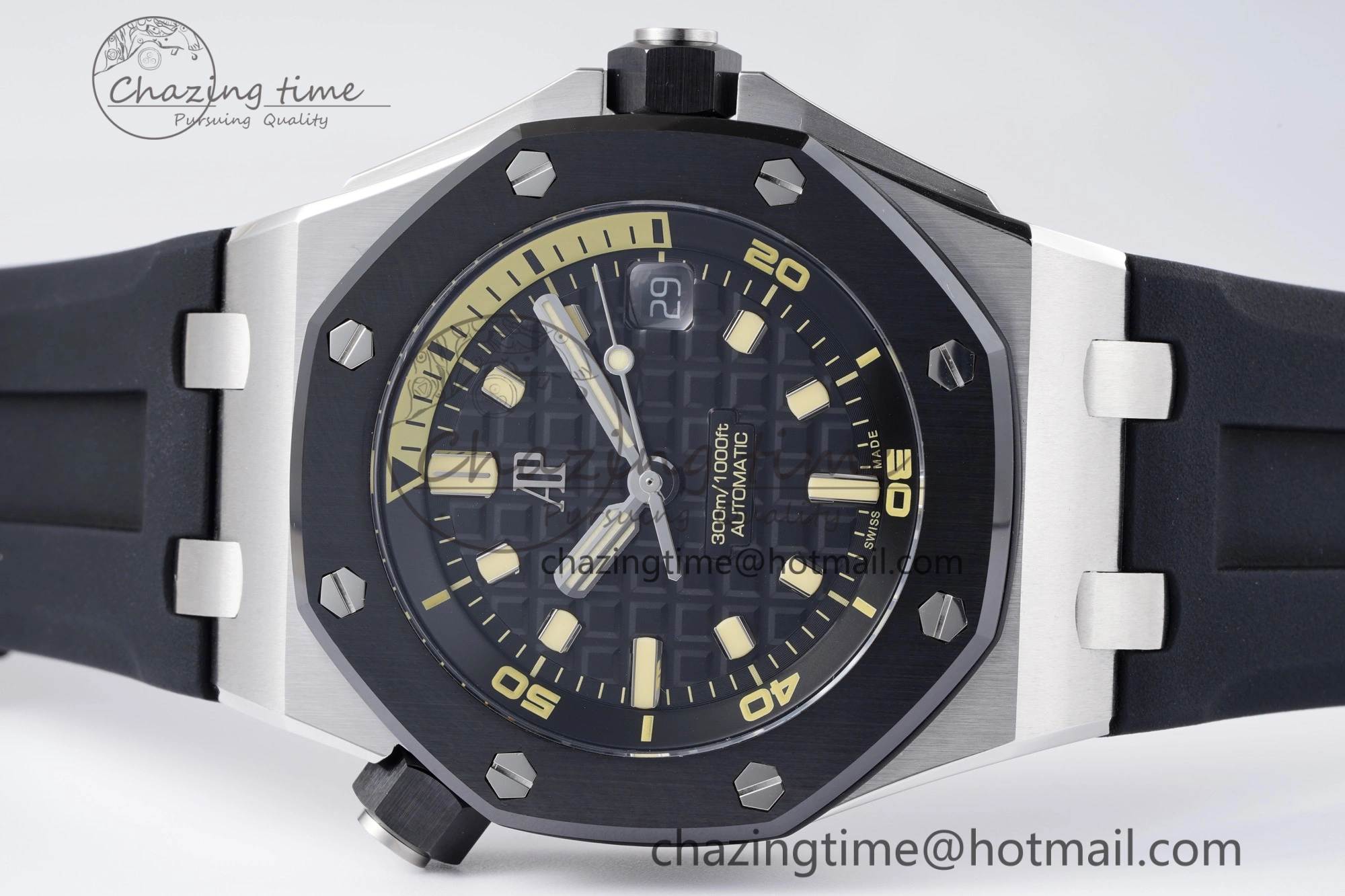 Sleek Royal Oak Offshore Diver 15720 Black Ceramic Bezel ZF 1:1 Best Edition Black Dial on Black Rubber Strap A 4681