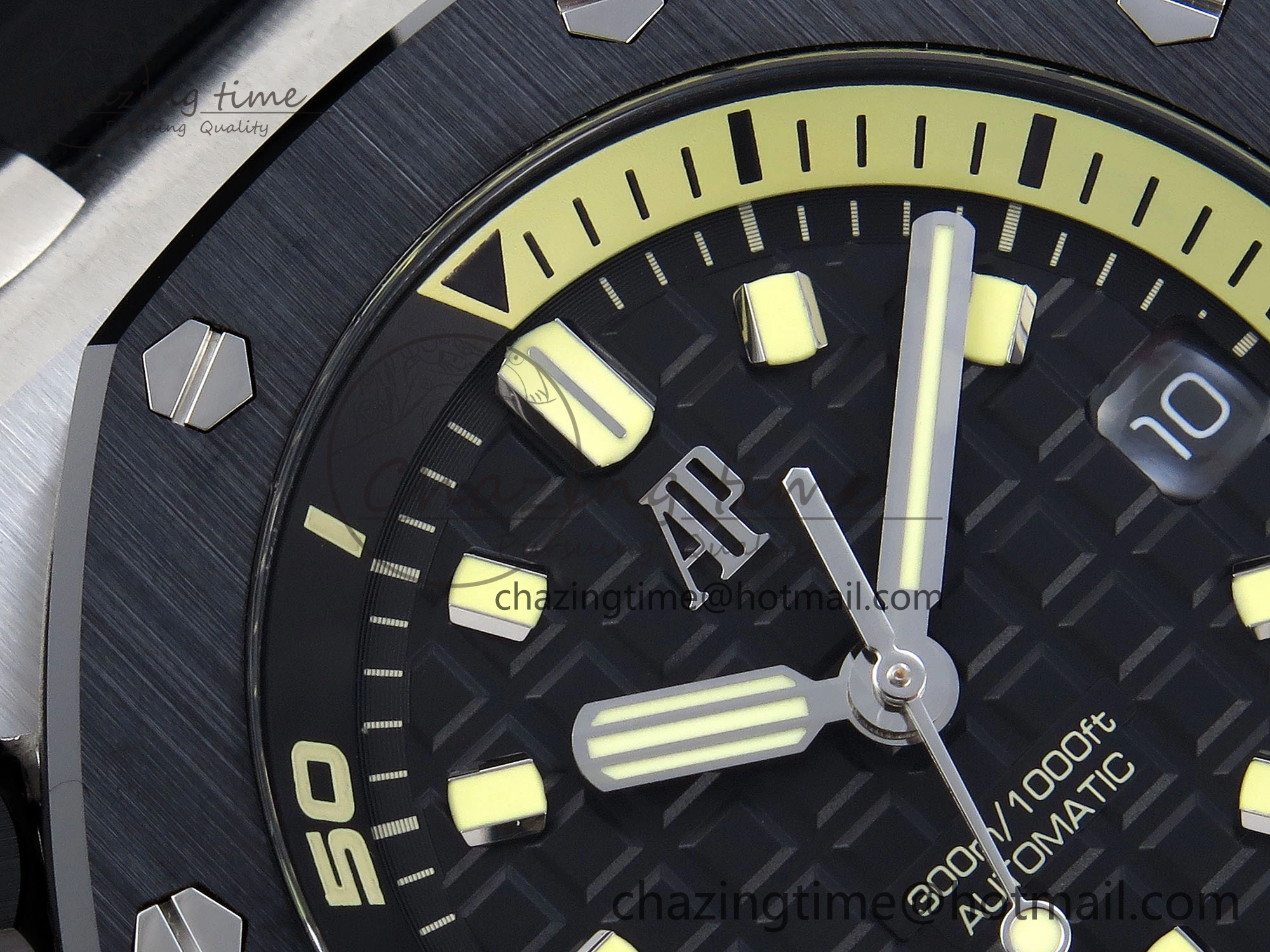 Royal Oak Offshore Diver 15720 Ceramic Bezel APSF 1:1 Best Edition Black Dial on Black Rubber Strap SA Stylish 4541