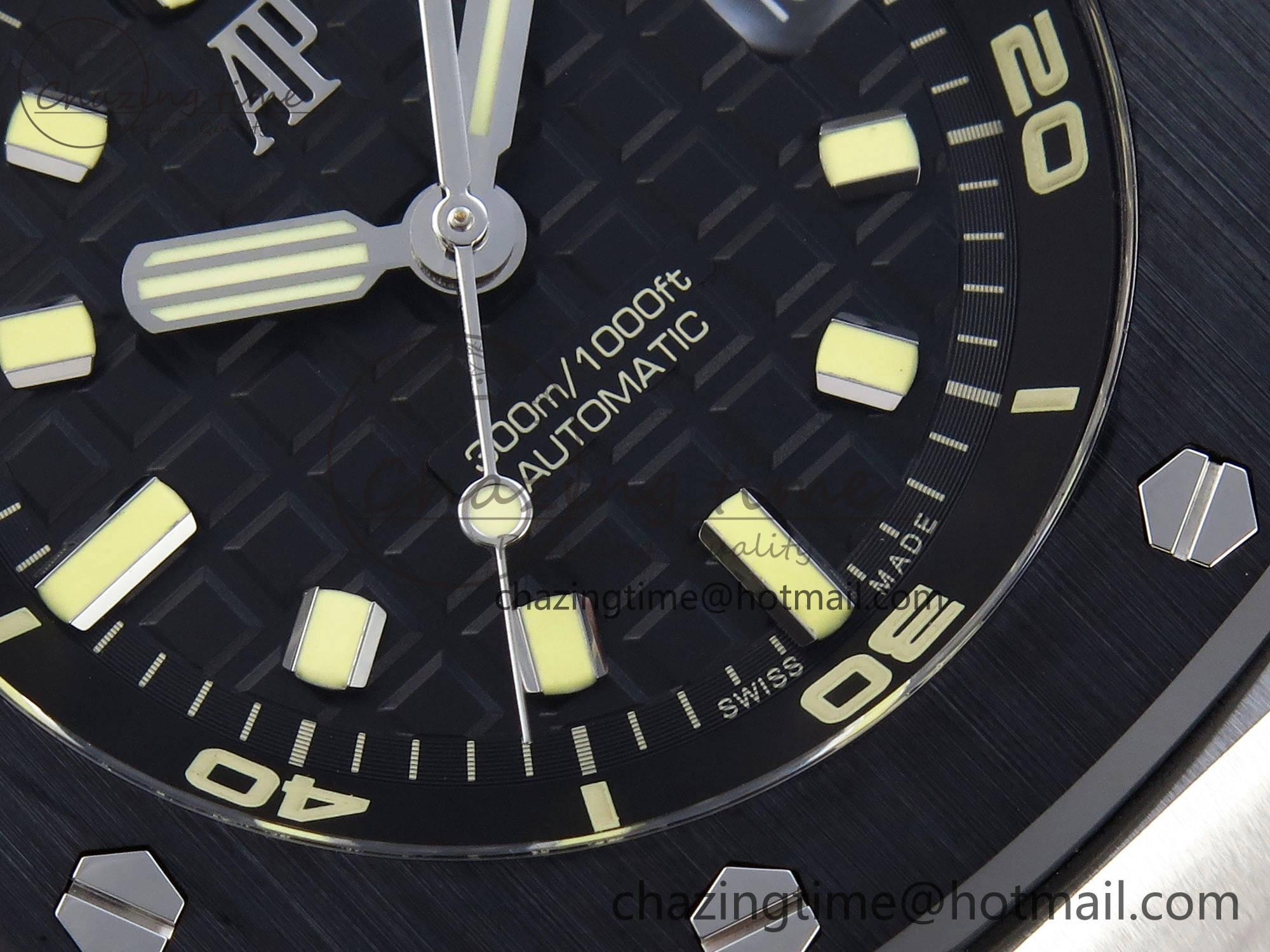 Royal Oak Offshore Diver 15720 Ceramic Bezel APSF 1:1 Best Edition Black Dial on Black Rubber Strap SA Stylish 4541