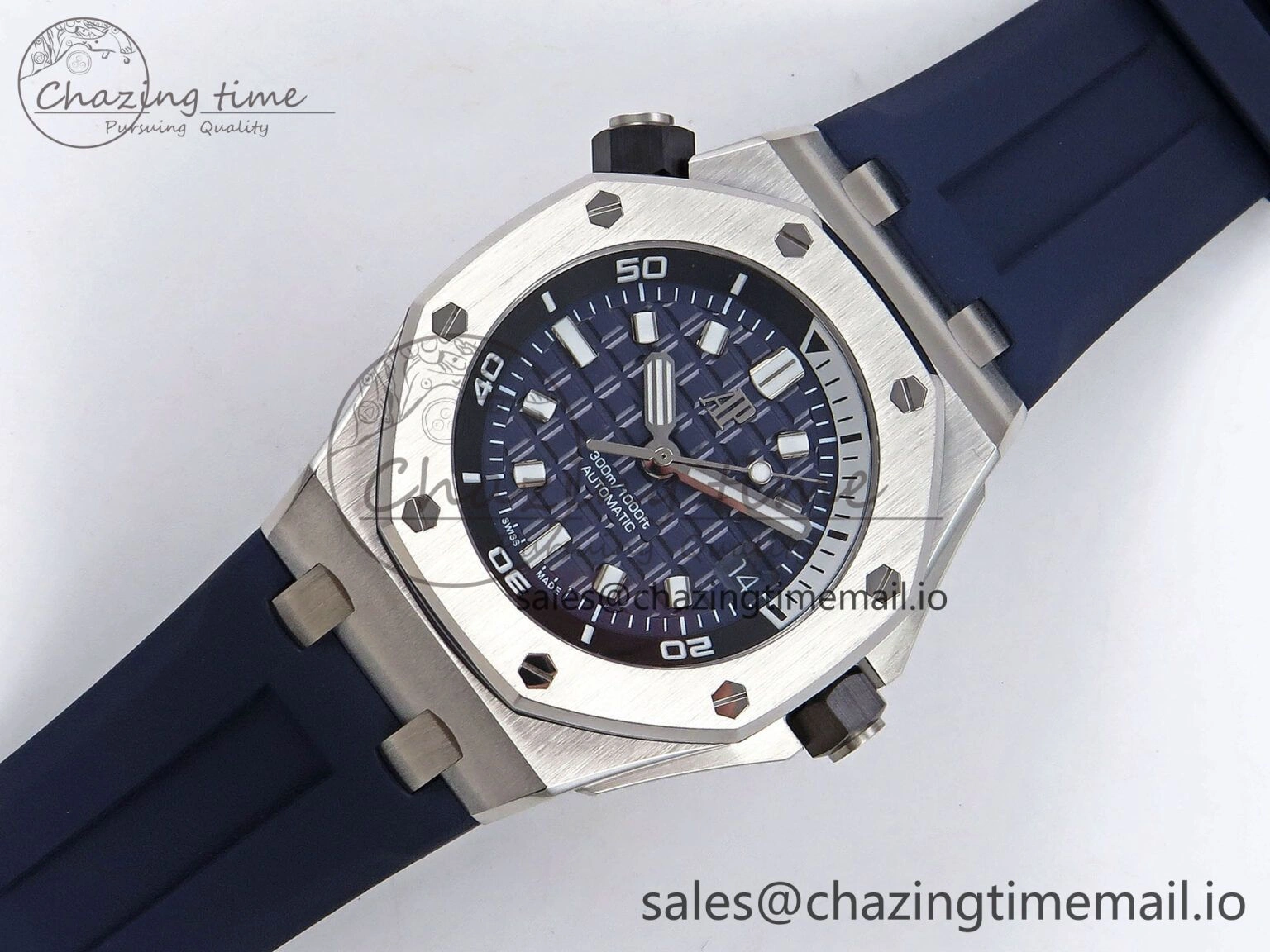 ModernLook Royal Oak Offshore Diver 15720 IPF Best Edition Blue Dial on Blue Rubber Strap A4308 V 4402