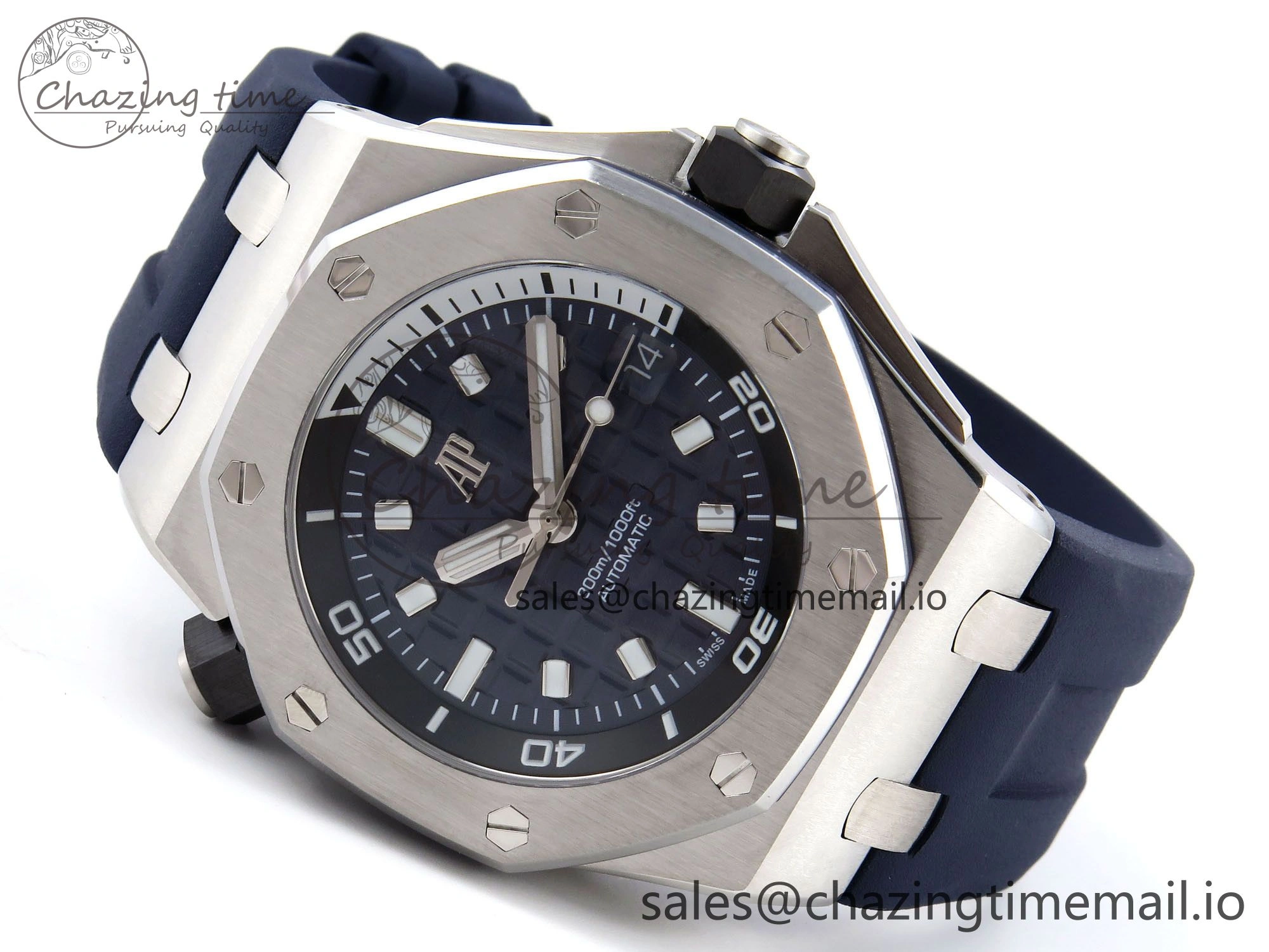 ModernLook Royal Oak Offshore Diver 15720 IPF Best Edition Blue Dial on Blue Rubber Strap A4308 V 4402