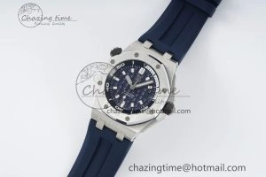 Packable Royal Oak Offshore Diver 15720 IPF Best Edition Blue Dial on Blue Rubber Strap A 4706