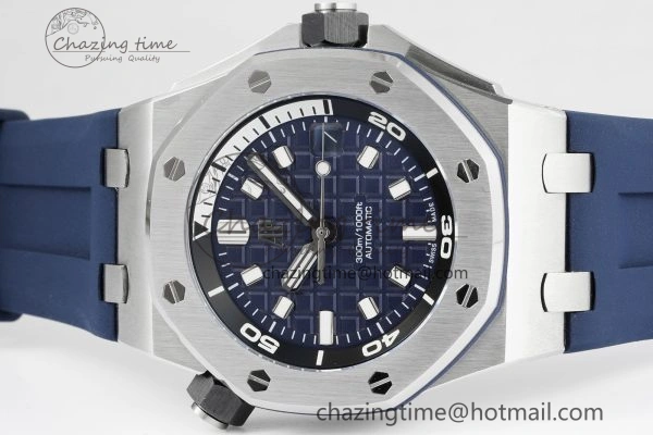 Packable Royal Oak Offshore Diver 15720 IPF Best Edition Blue Dial on Blue Rubber Strap A 4706