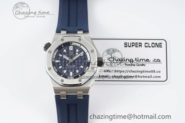 Packable Royal Oak Offshore Diver 15720 IPF Best Edition Blue Dial on Blue Rubber Strap A 4706