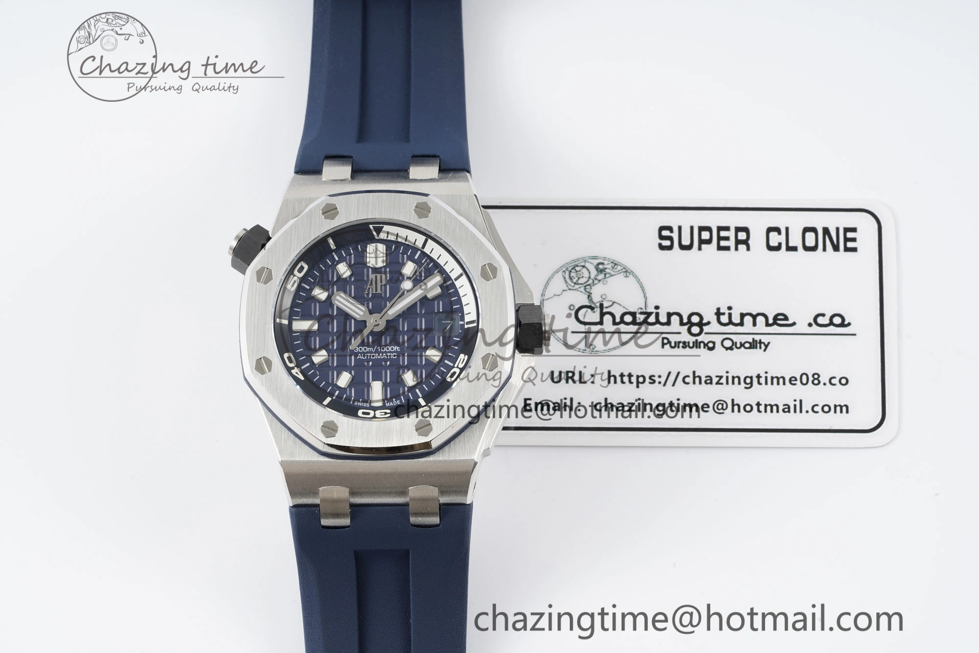 Packable Royal Oak Offshore Diver 15720 IPF Best Edition Blue Dial on Blue Rubber Strap A 4706