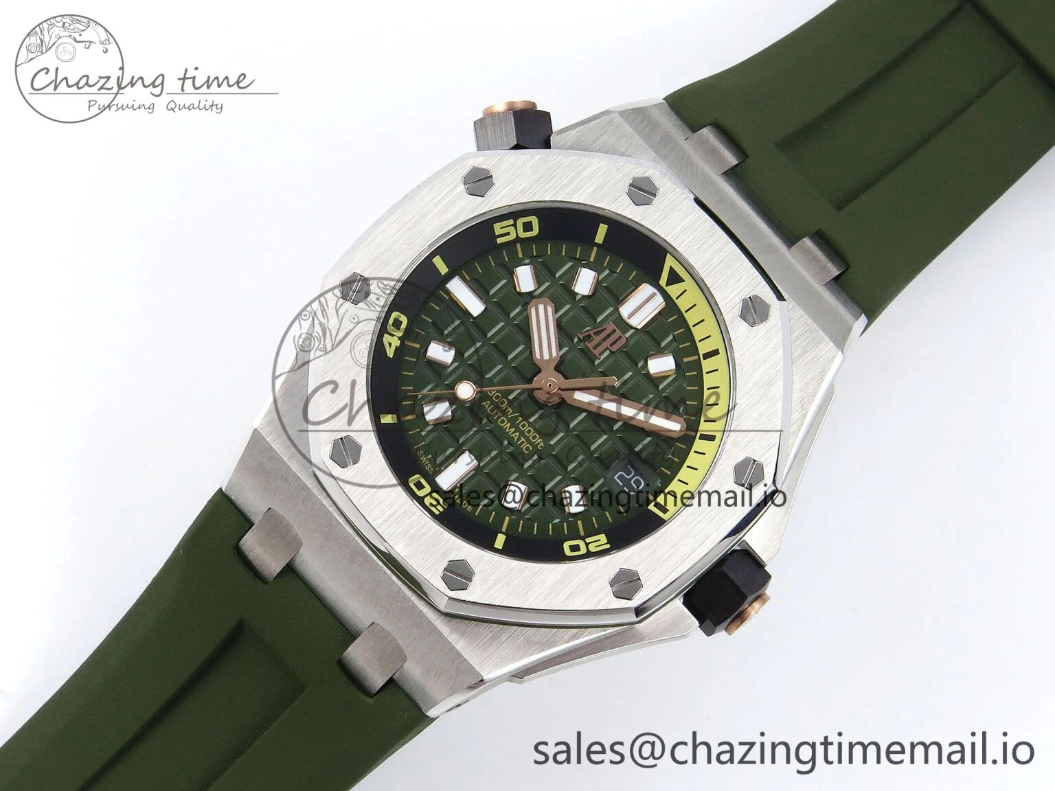 Royal Oak Offshore Diver 15720 IPF Best Edition Green Dial on Green Rubber Strap A4308 V Lightweight 4404