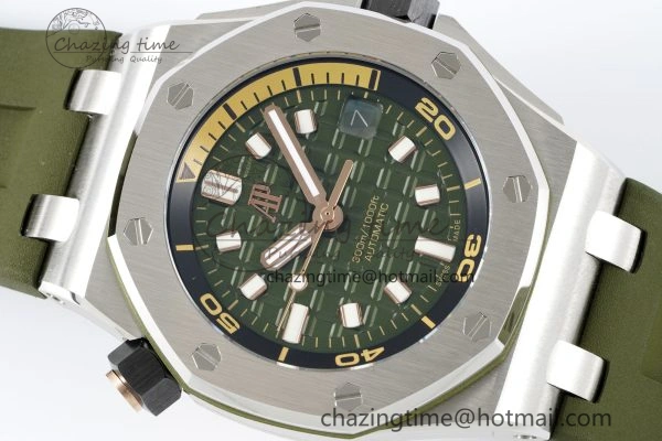 Royal Oak Offshore Diver 15720 IPF Best Edition Green Dial on Green Rubber Strap A QuickDry 4704
