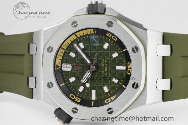 Royal Oak Offshore Diver 15720 IPF Best Edition Green Dial on Green Rubber Strap A QuickDry 4704