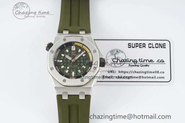 Royal Oak Offshore Diver 15720 IPF Best Edition Green Dial on Green Rubber Strap A QuickDry 4704