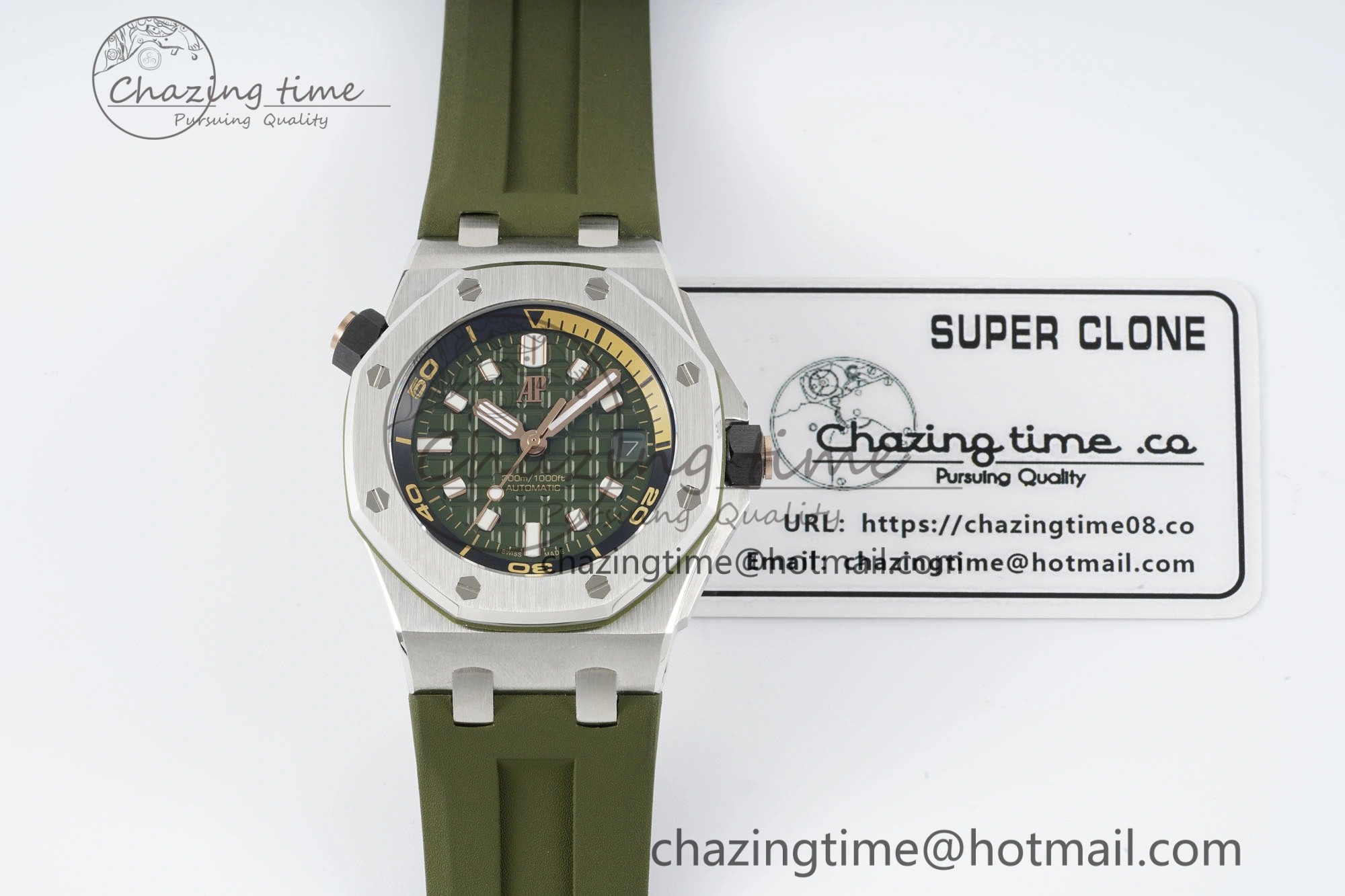 Royal Oak Offshore Diver 15720 IPF Best Edition Green Dial on Green Rubber Strap A QuickDry 4704