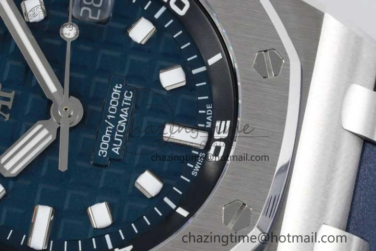 Royal Oak Offshore Diver 15720 SS APF 1:1 Best Edition Blue Dial on Blue Rubber Strap A Modern 4614