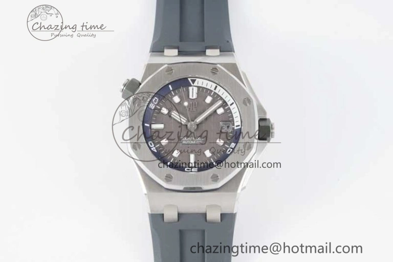 Royal Oak Offshore Diver 15720 SS APF 1:1 Best Edition Gray Dial on Gray Rubber Strap A Casual 4610