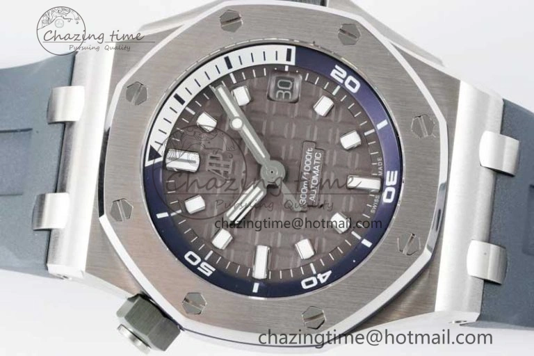 Royal Oak Offshore Diver 15720 SS APF 1:1 Best Edition Gray Dial on Gray Rubber Strap A Casual 4610