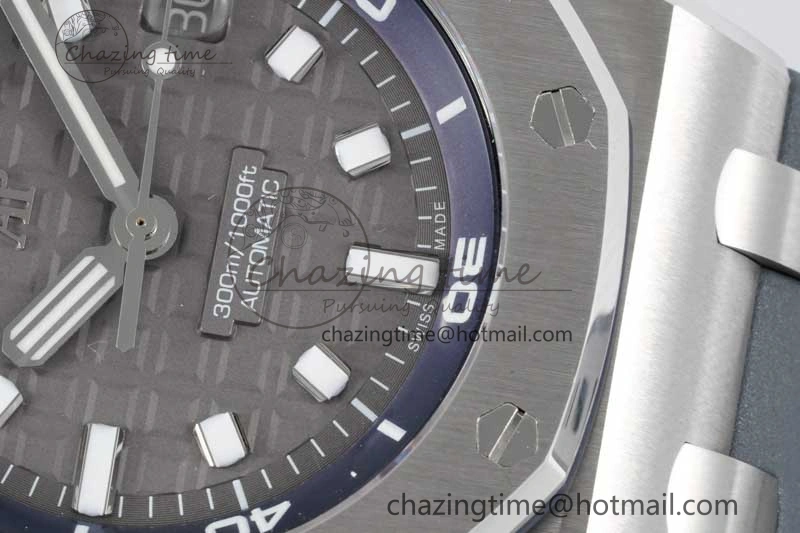 Royal Oak Offshore Diver 15720 SS APF 1:1 Best Edition Gray Dial on Gray Rubber Strap A Casual 4610