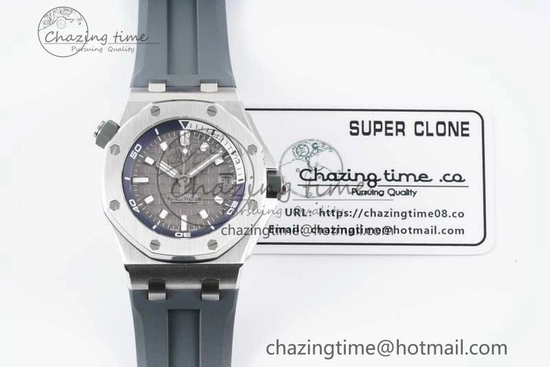 Royal Oak Offshore Diver 15720 SS APF 1:1 Best Edition Gray Dial on Gray Rubber Strap A Casual 4610