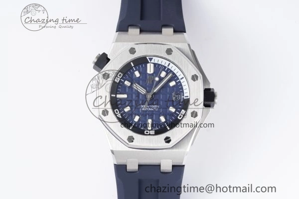 Modern Royal Oak Offshore Diver 15720 SS ZF 1:1 Best Edition Blue Dial on Blue Rubber Strap A 4678