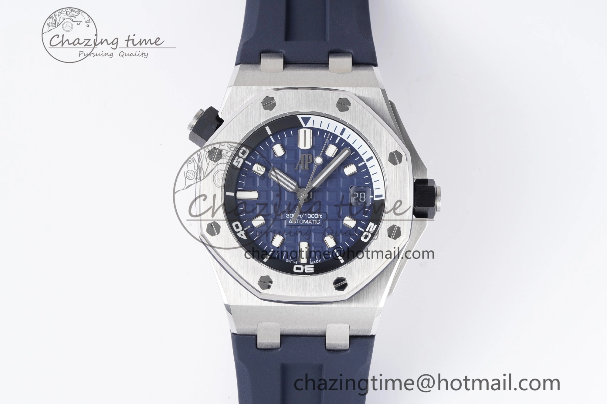 Modern Royal Oak Offshore Diver 15720 SS ZF 1:1 Best Edition Blue Dial on Blue Rubber Strap A 4678