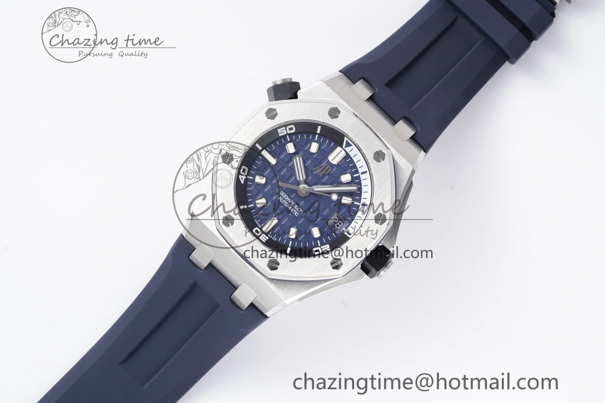 Modern Royal Oak Offshore Diver 15720 SS ZF 1:1 Best Edition Blue Dial on Blue Rubber Strap A 4678