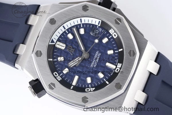 Modern Royal Oak Offshore Diver 15720 SS ZF 1:1 Best Edition Blue Dial on Blue Rubber Strap A 4678