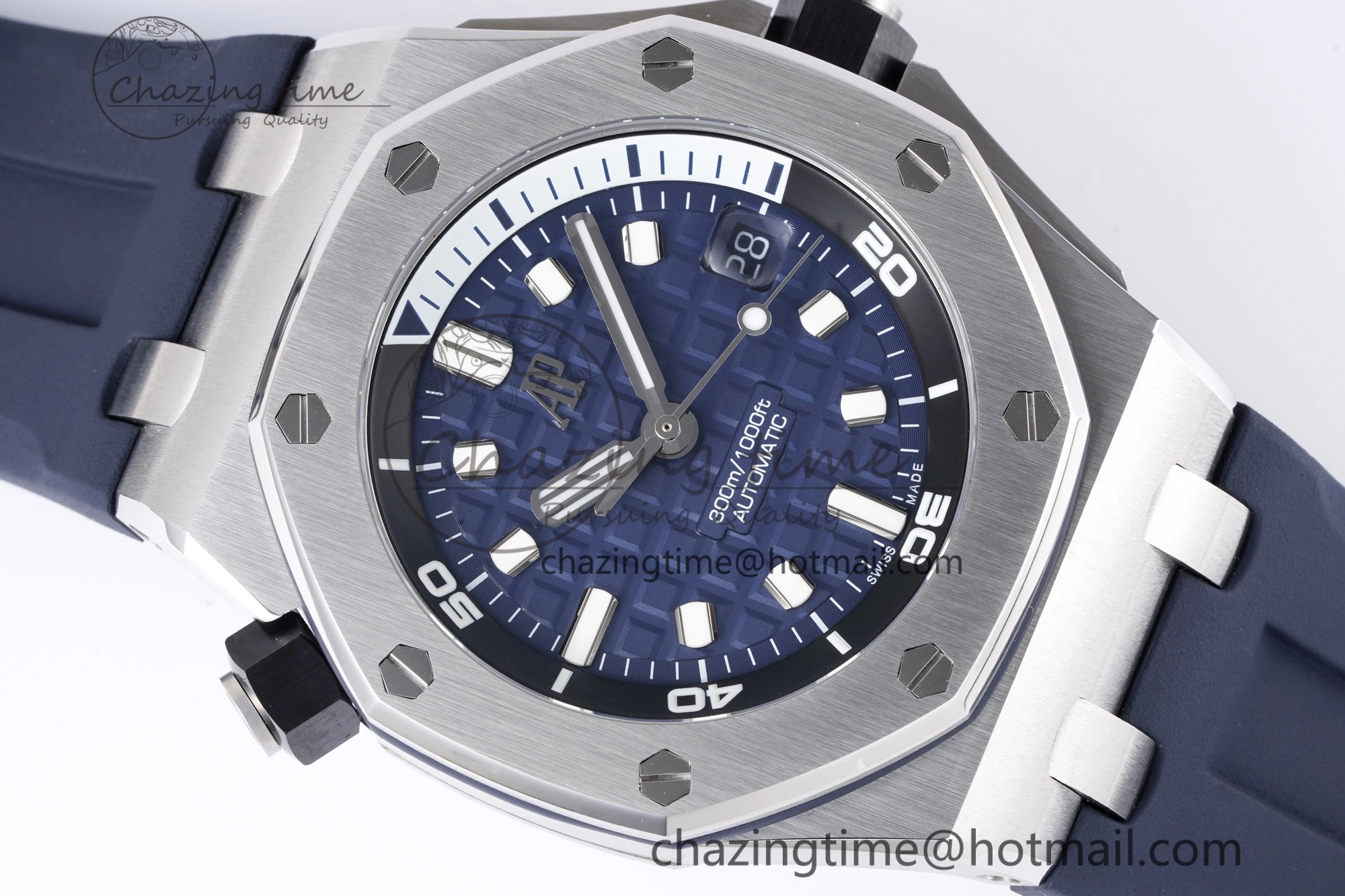 Modern Royal Oak Offshore Diver 15720 SS ZF 1:1 Best Edition Blue Dial on Blue Rubber Strap A 4678