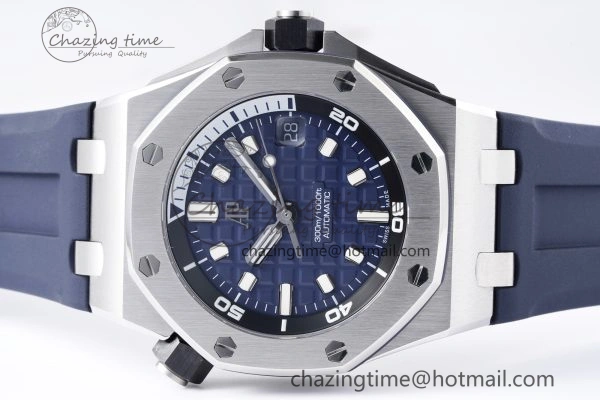 Modern Royal Oak Offshore Diver 15720 SS ZF 1:1 Best Edition Blue Dial on Blue Rubber Strap A 4678