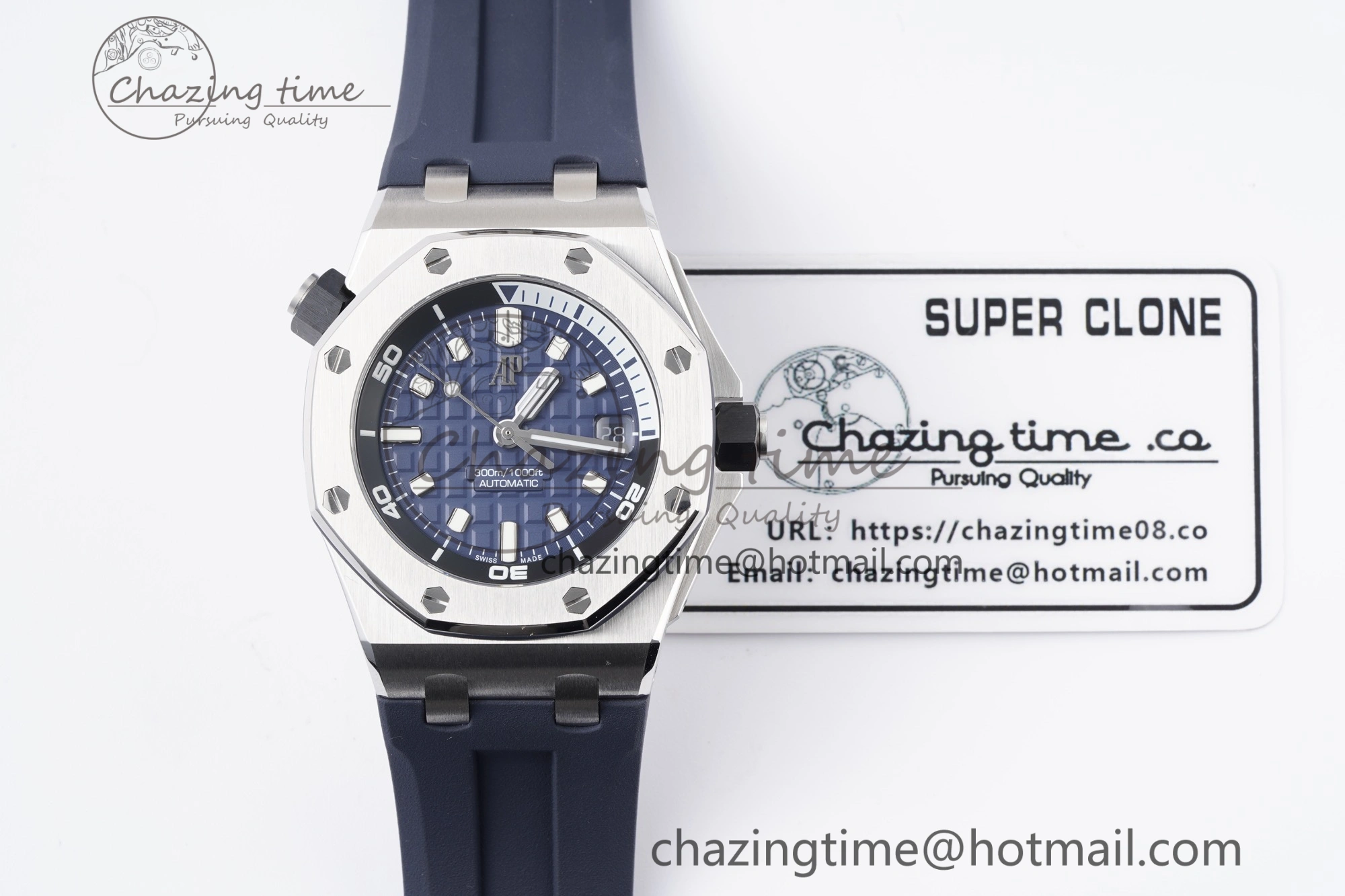 Modern Royal Oak Offshore Diver 15720 SS ZF 1:1 Best Edition Blue Dial on Blue Rubber Strap A 4678