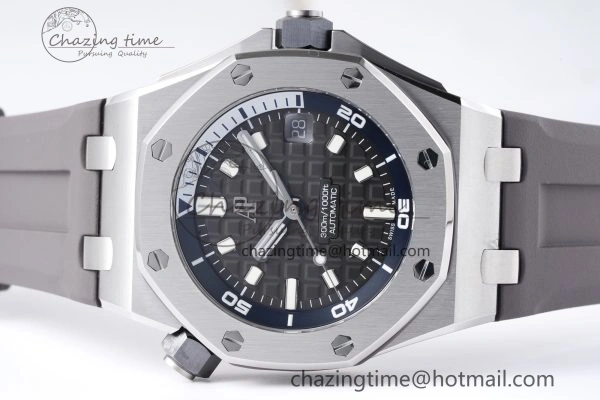 ComfortFit Royal Oak Offshore Diver 15720 SS ZF 1:1 Best Edition Gray Dial on Gray Rubber Strap A 4682