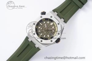 Royal Oak Offshore Diver 15720 SS ZF 1:1 Best Edition Green Dial on Green Rubber Strap A HighQuality 4680