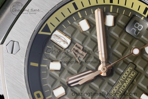 Royal Oak Offshore Diver 15720 SS ZF 1:1 Best Edition Green Dial on Green Rubber Strap A HighQuality 4680