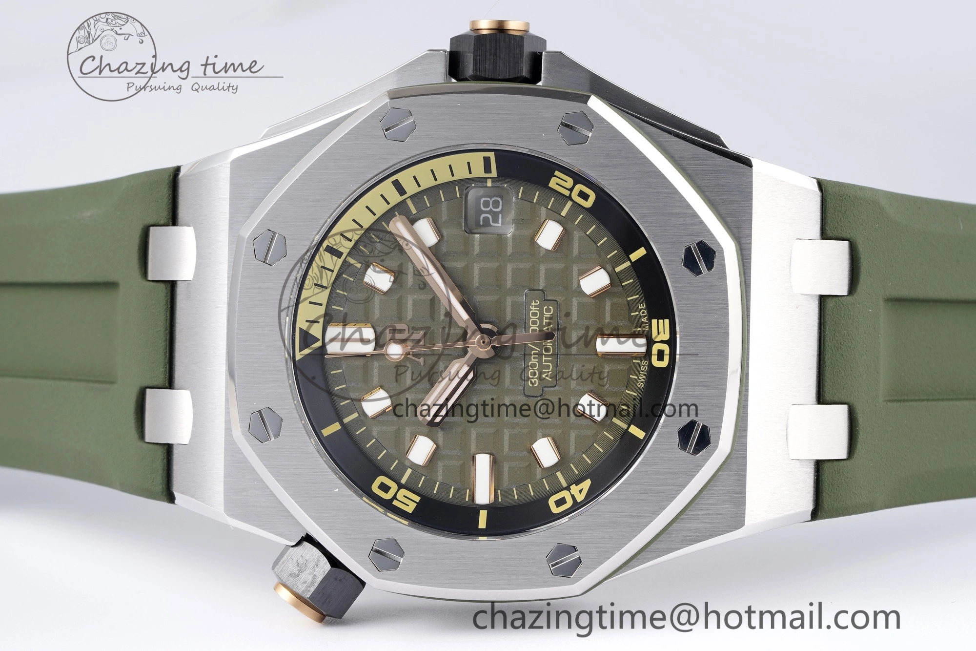 Royal Oak Offshore Diver 15720 SS ZF 1:1 Best Edition Green Dial on Green Rubber Strap A HighQuality 4680