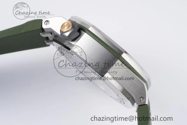 Royal Oak Offshore Diver 15720 SS ZF 1:1 Best Edition Green Dial on Green Rubber Strap A HighQuality 4680