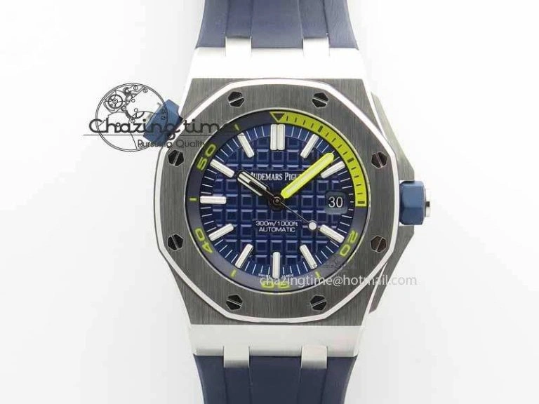 Royal Oak Offshore Diver 2017 Blue 15710 JF 1:1 Best Edition On XS Rubber Strap A3120 (Free Rubber Strap) Timeless 5007