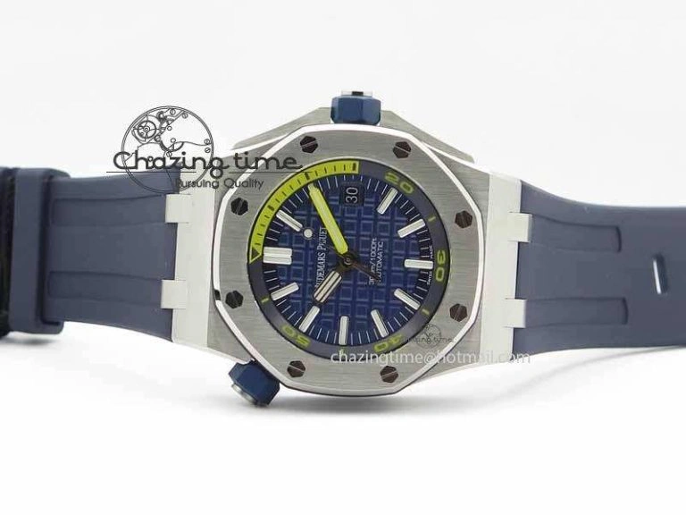Royal Oak Offshore Diver 2017 Blue 15710 JF 1:1 Best Edition On XS Rubber Strap A3120 (Free Rubber Strap) Timeless 5007