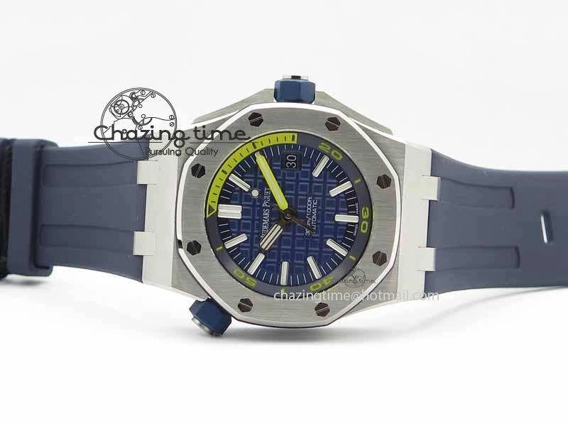 Royal Oak Offshore Diver 2017 Blue 15710 JF 1:1 Best Edition On XS Rubber Strap A3120 (Free Rubber Strap) Timeless 5007