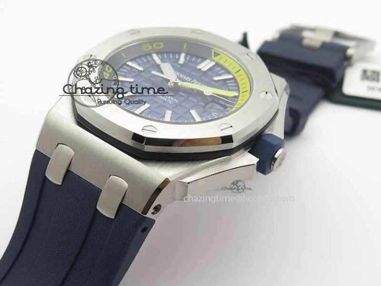 Royal Oak Offshore Diver 2017 Blue 15710 JF 1:1 Best Edition On XS Rubber Strap A3120 (Free Rubber Strap) Timeless 5007