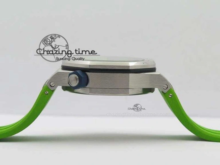 Royal Oak Offshore Diver 2017 Green 15710 JF 1:1 Best Edition On XS Rubber Strap A3120 (Free Rubber Strap) Practical 5027