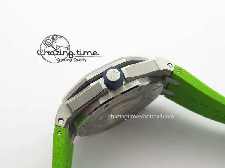 Royal Oak Offshore Diver 2017 Green 15710 JF 1:1 Best Edition On XS Rubber Strap A3120 (Free Rubber Strap) Practical 5027