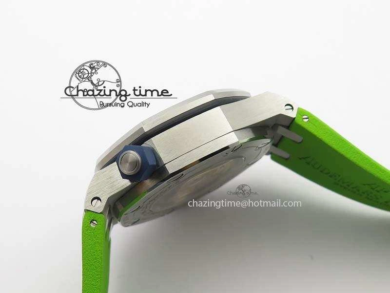 Royal Oak Offshore Diver 2017 Green 15710 JF 1:1 Best Edition On XS Rubber Strap A3120 (Free Rubber Strap) Practical 5027