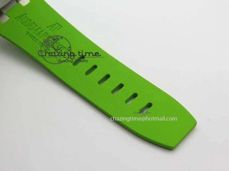 Royal Oak Offshore Diver 2017 Green 15710 JF 1:1 Best Edition On XS Rubber Strap A3120 (Free Rubber Strap) Practical 5027
