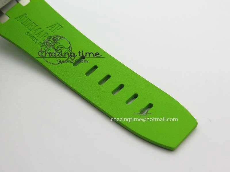 Royal Oak Offshore Diver 2017 Green 15710 JF 1:1 Best Edition On XS Rubber Strap A3120 (Free Rubber Strap) Practical 5027