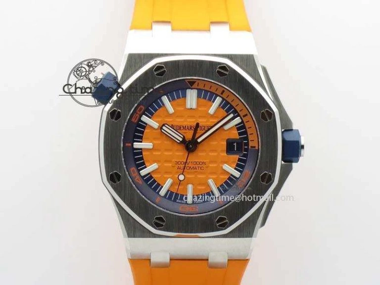 Royal Oak Offshore Diver 2017 Orange 15710 JF 1:1 Best Edition On XS Strap A Soft 5022