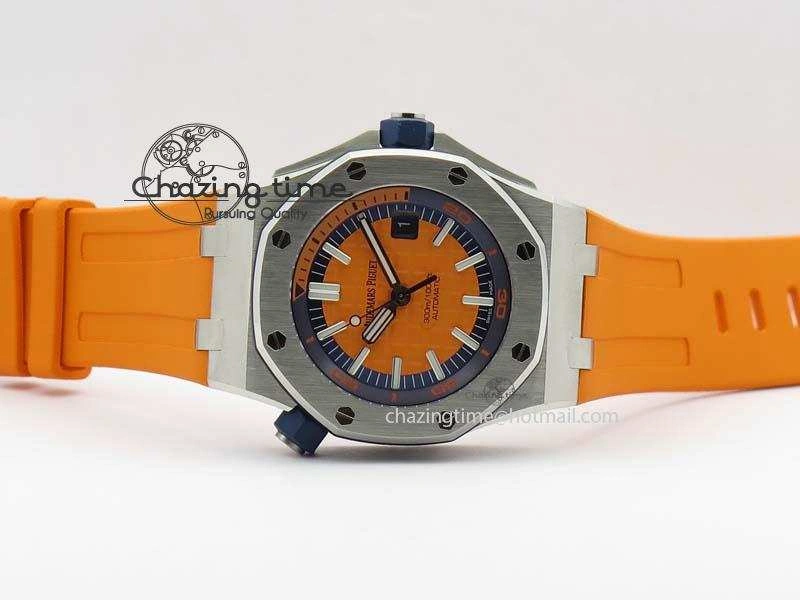 Royal Oak Offshore Diver 2017 Orange 15710 JF 1:1 Best Edition On XS Strap A Soft 5022